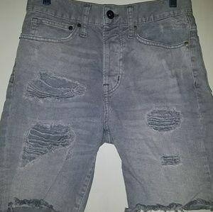 Distressed Denim shorts in grey
